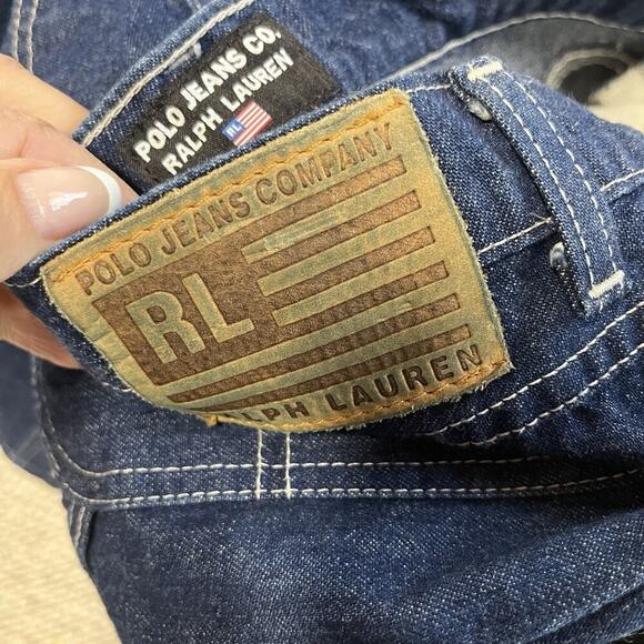 Ralph Lauren Polo Jeans Co. Skirt size 8 Denim Jean Carpenter Pockets A Line - Picture 8 of 9